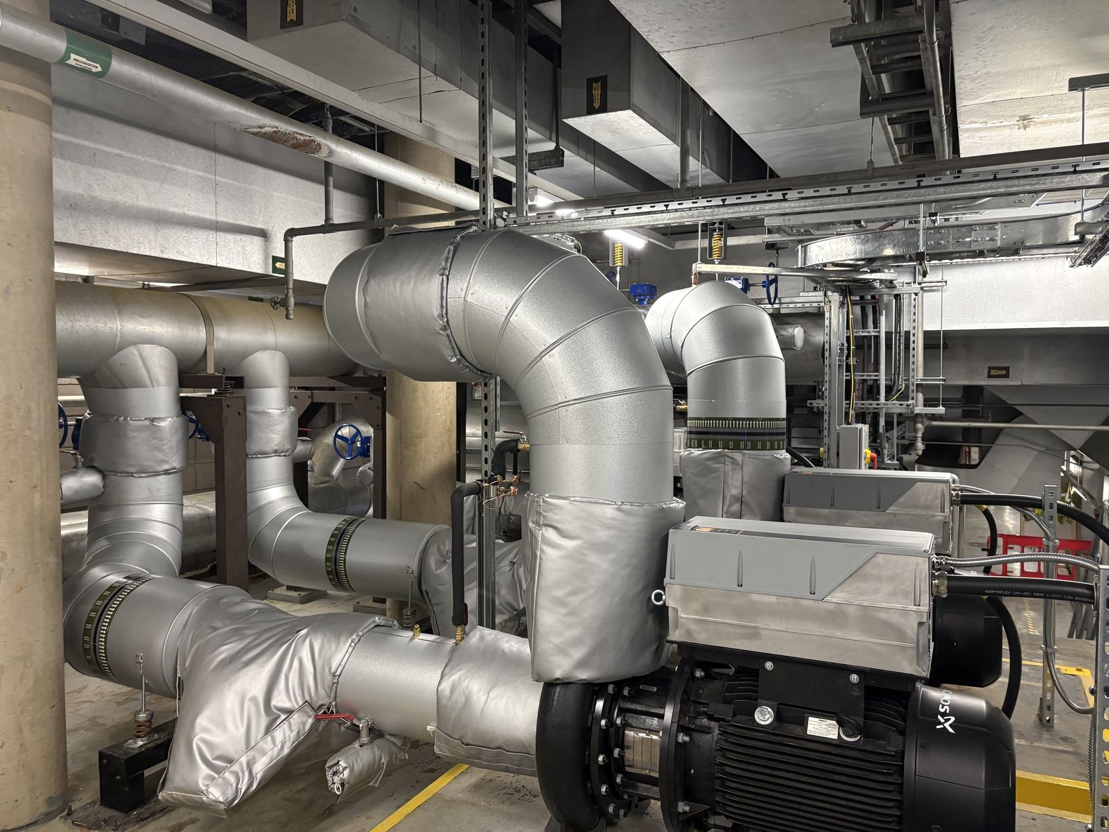 Plant room ductwork and pump installation by Alpha Thermal